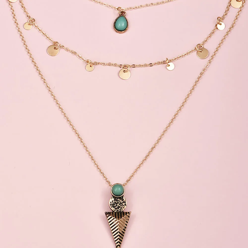 10 PCS lOT Beautiful Arrow Necklace Pendant Bohemian Layered Fashion Jewelry