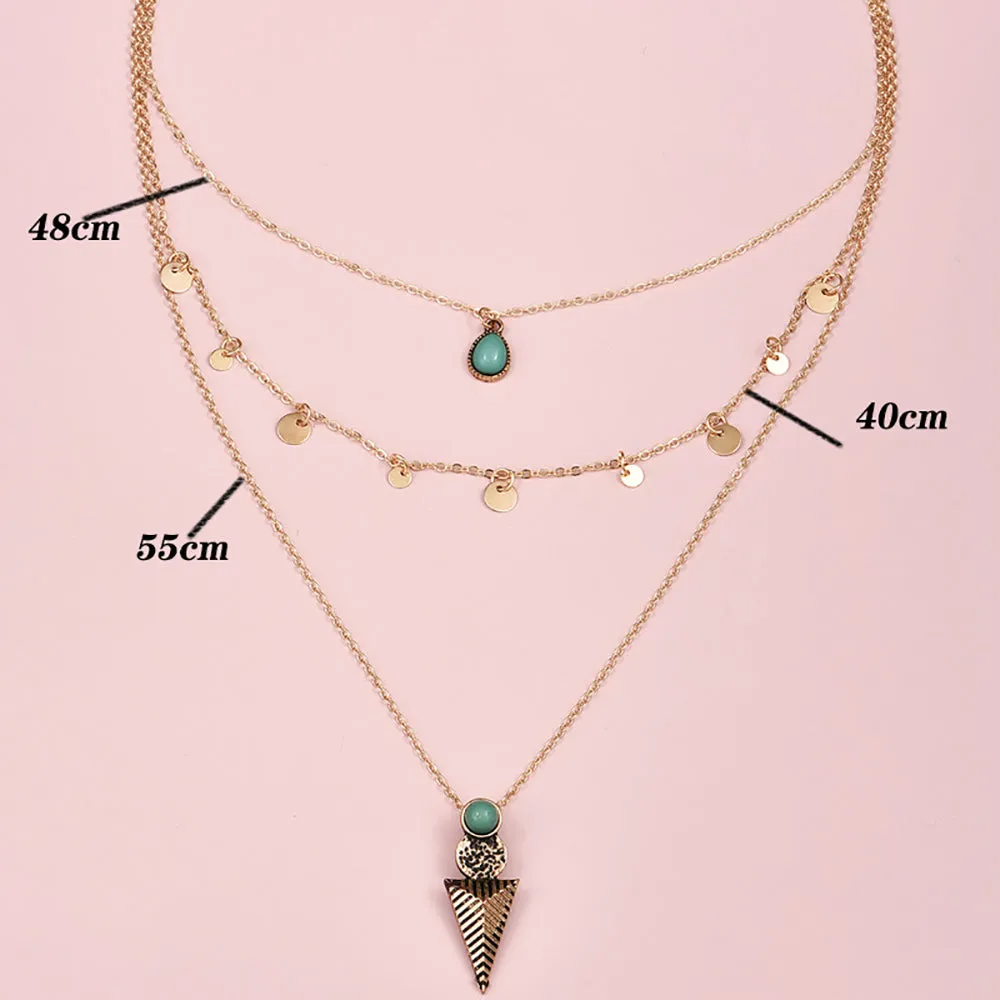 10 PCS lOT Beautiful Arrow Necklace Pendant Bohemian Layered Fashion Jewelry