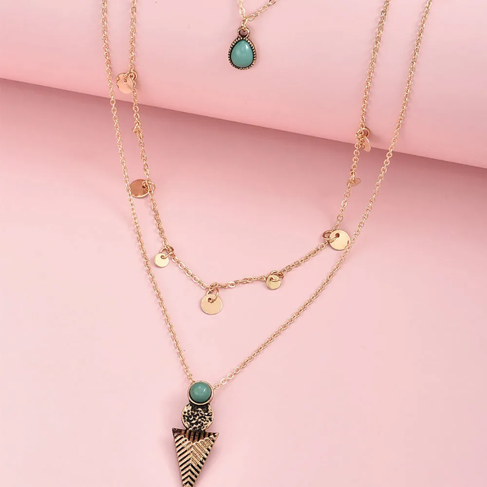 10 PCS lOT Beautiful Arrow Necklace Pendant Bohemian Layered Fashion Jewelry