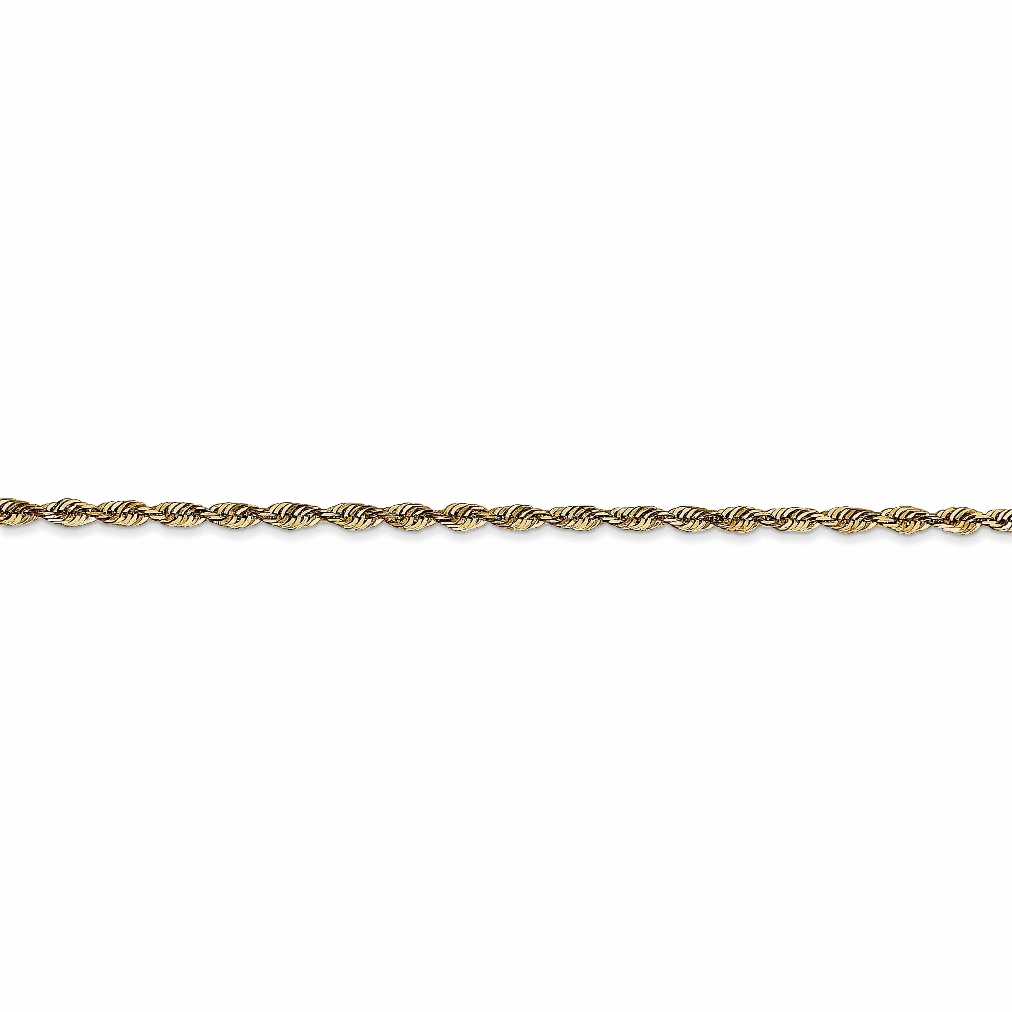 10k Yellow Gold 2.00m D.C Lightweight Rope Chain