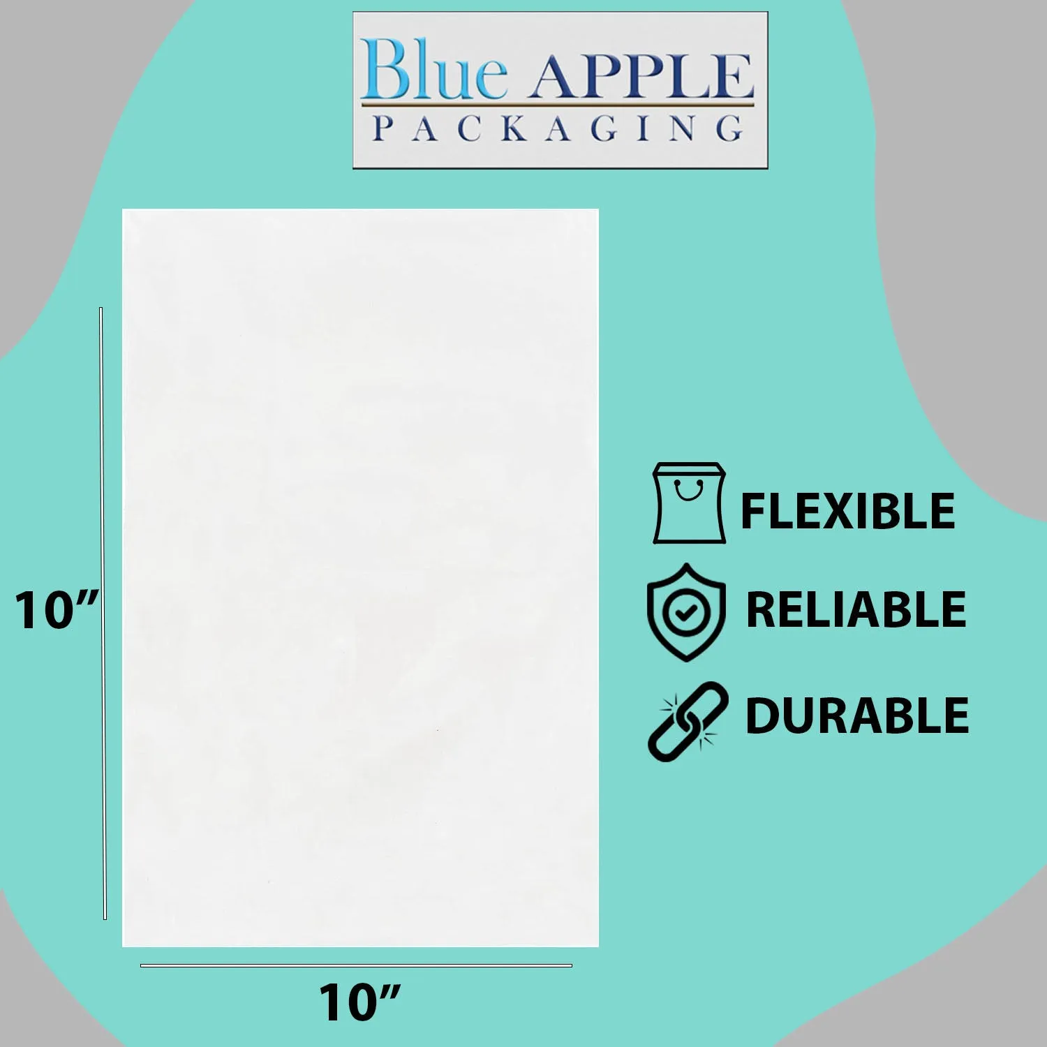 10X10 inches Clear Flat Poly Bags 2Mil Open Top (LDPE)