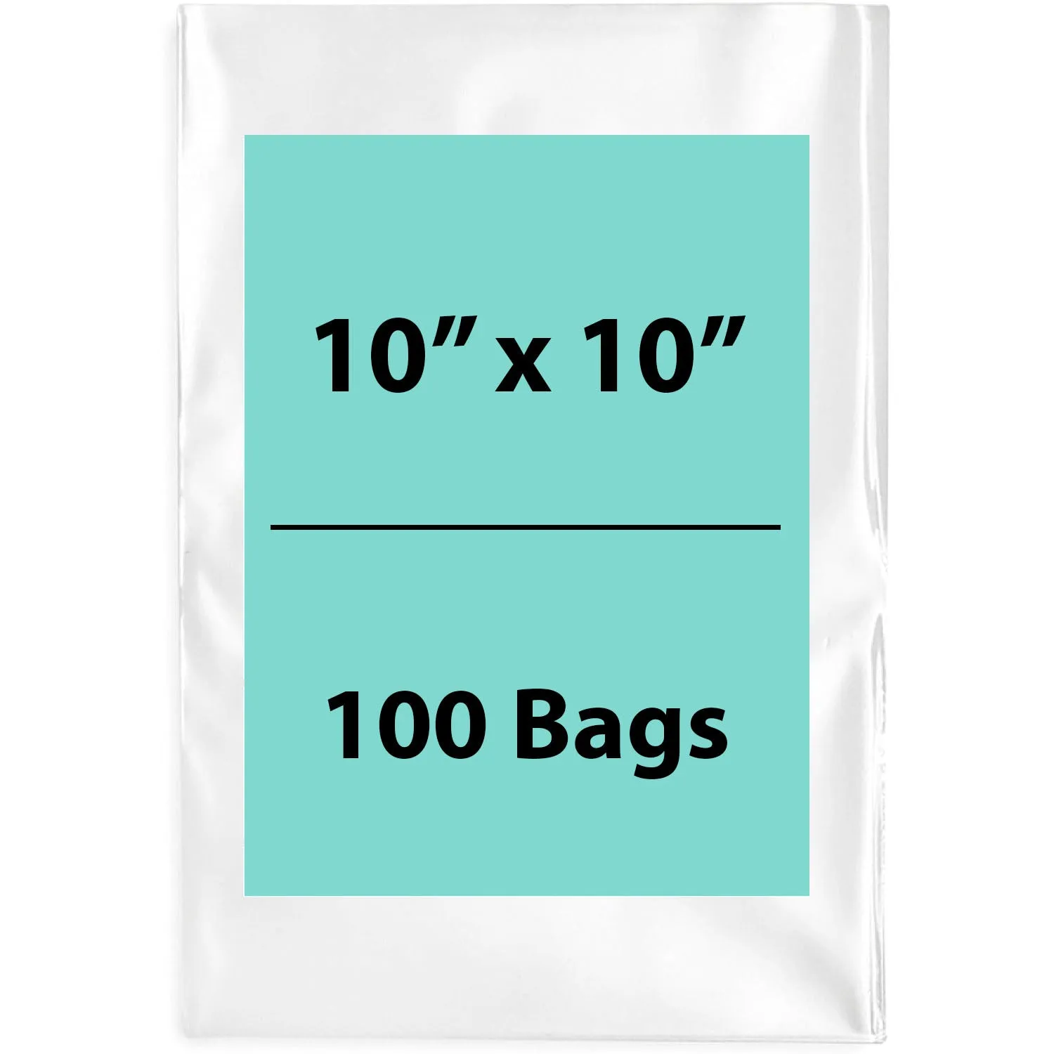 10X10 inches Clear Flat Poly Bags 2Mil Open Top (LDPE)