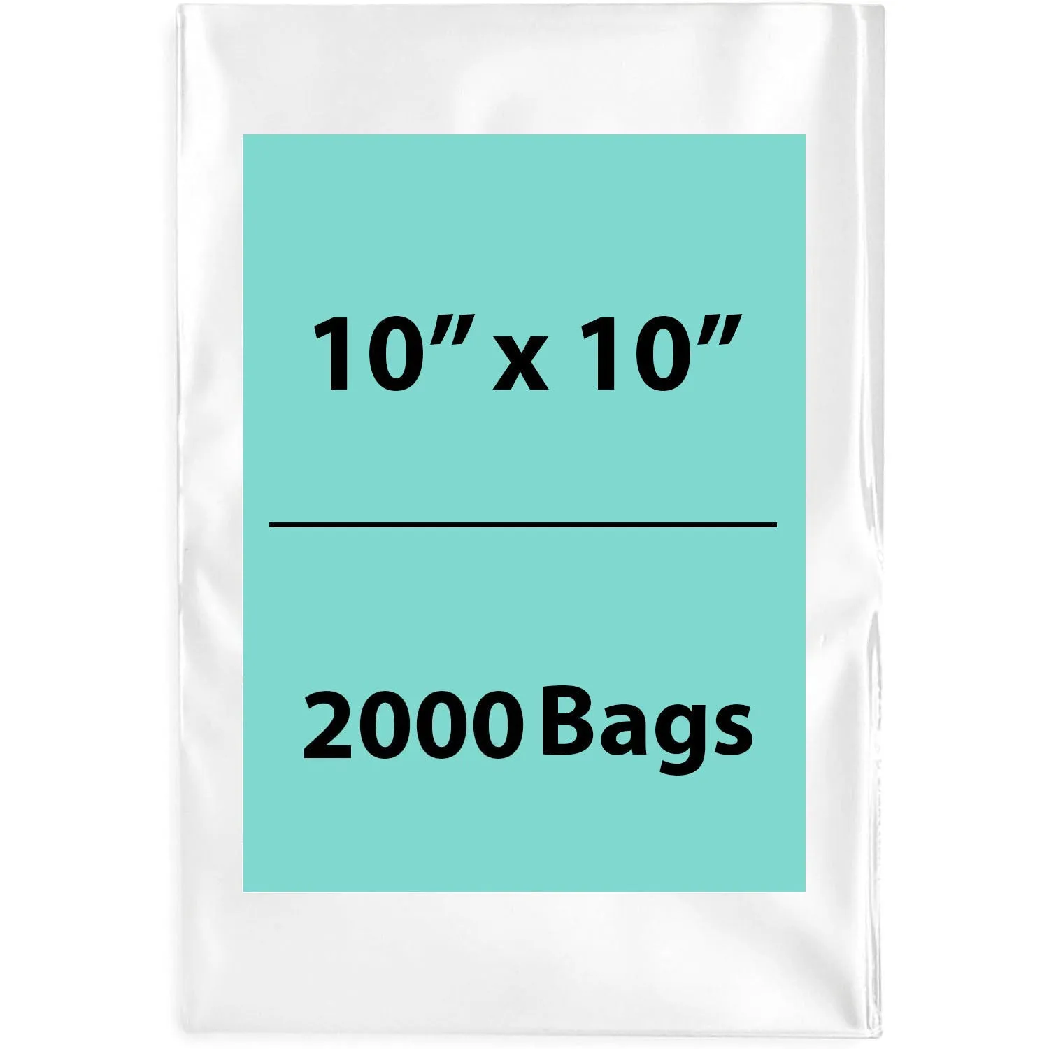 10X10 inches Clear Flat Poly Bags 2Mil Open Top (LDPE)