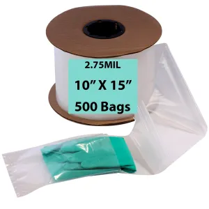 10X15 Inches Kwik-Fill® Pre-Opened Poly Bags on Roll 2.75 Mil AutoBags 500/RL