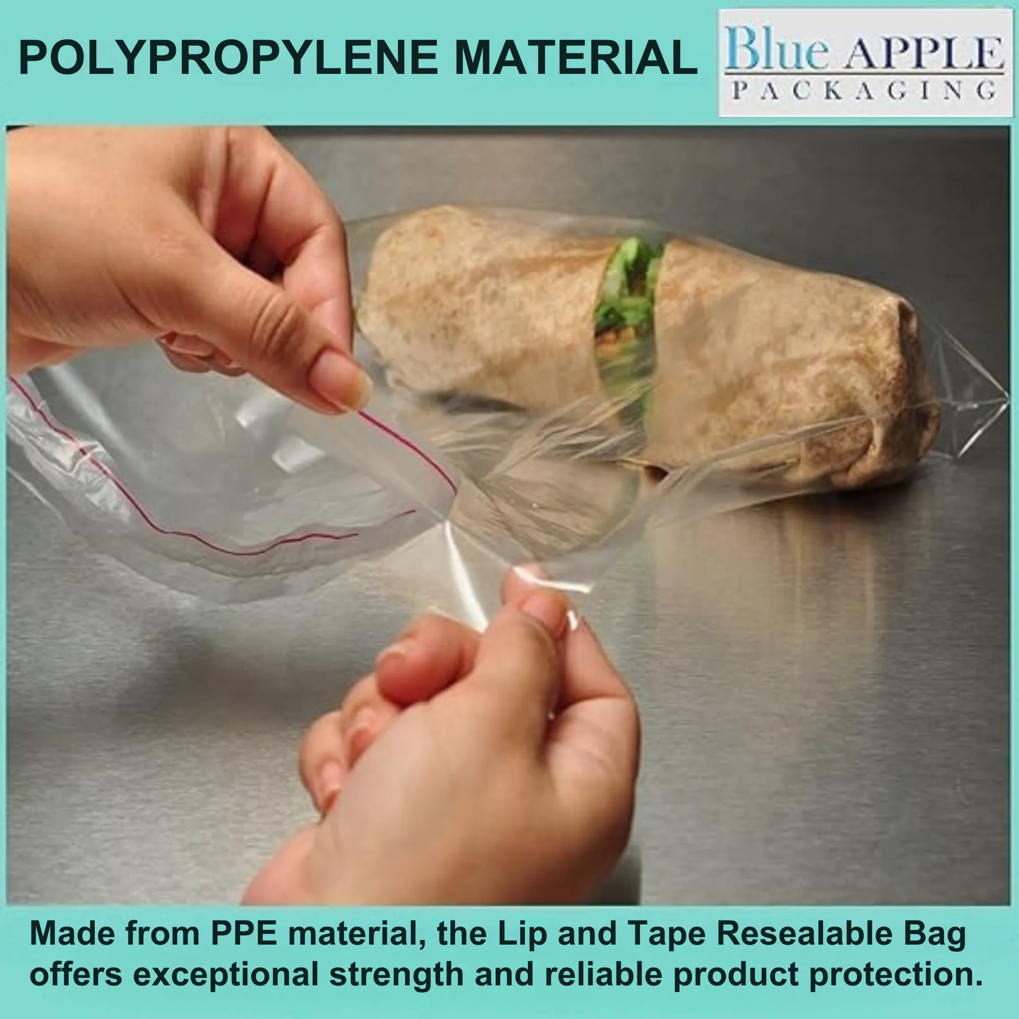10X8 3 inches Lip and Tape Resealable Bags Co-Extruded 1.25 Mil PPE