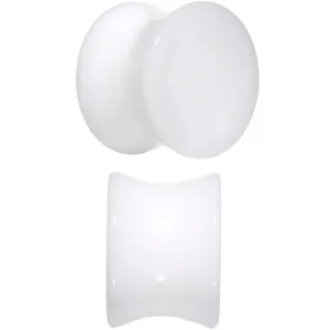 1/2 White Acrylic Saddle Plug Set