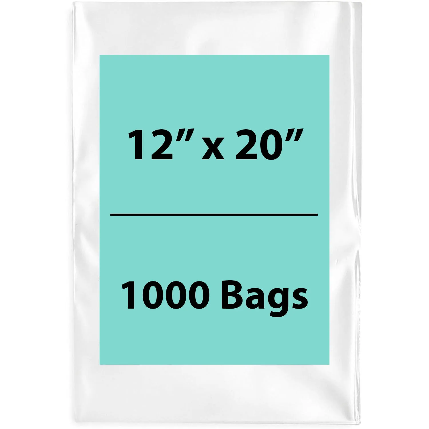 12X20 inches Clear Flat Poly Bags 1.5Mil Open Top (LDPE)