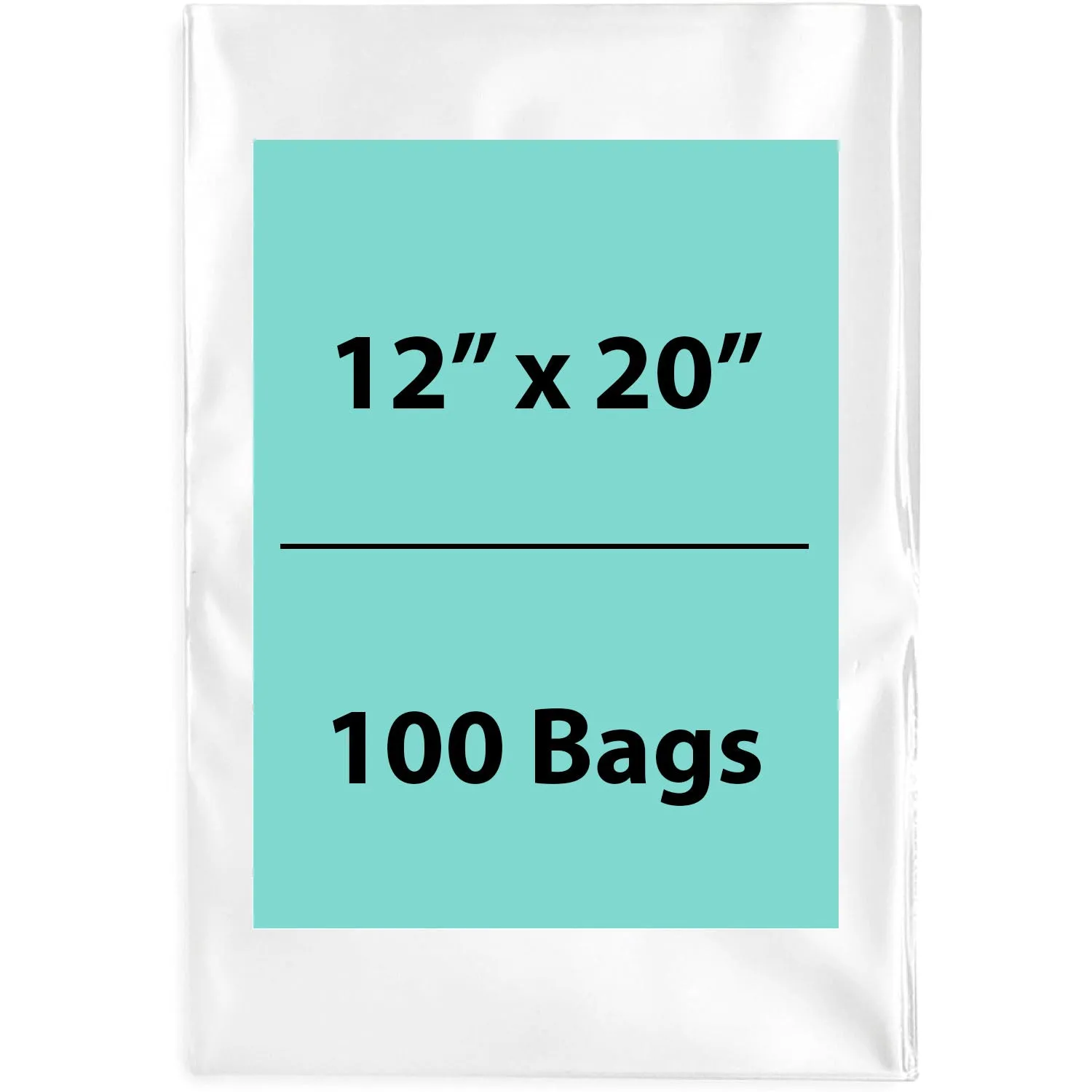 12X20 inches Clear Flat Poly Bags 1.5Mil Open Top (LDPE)