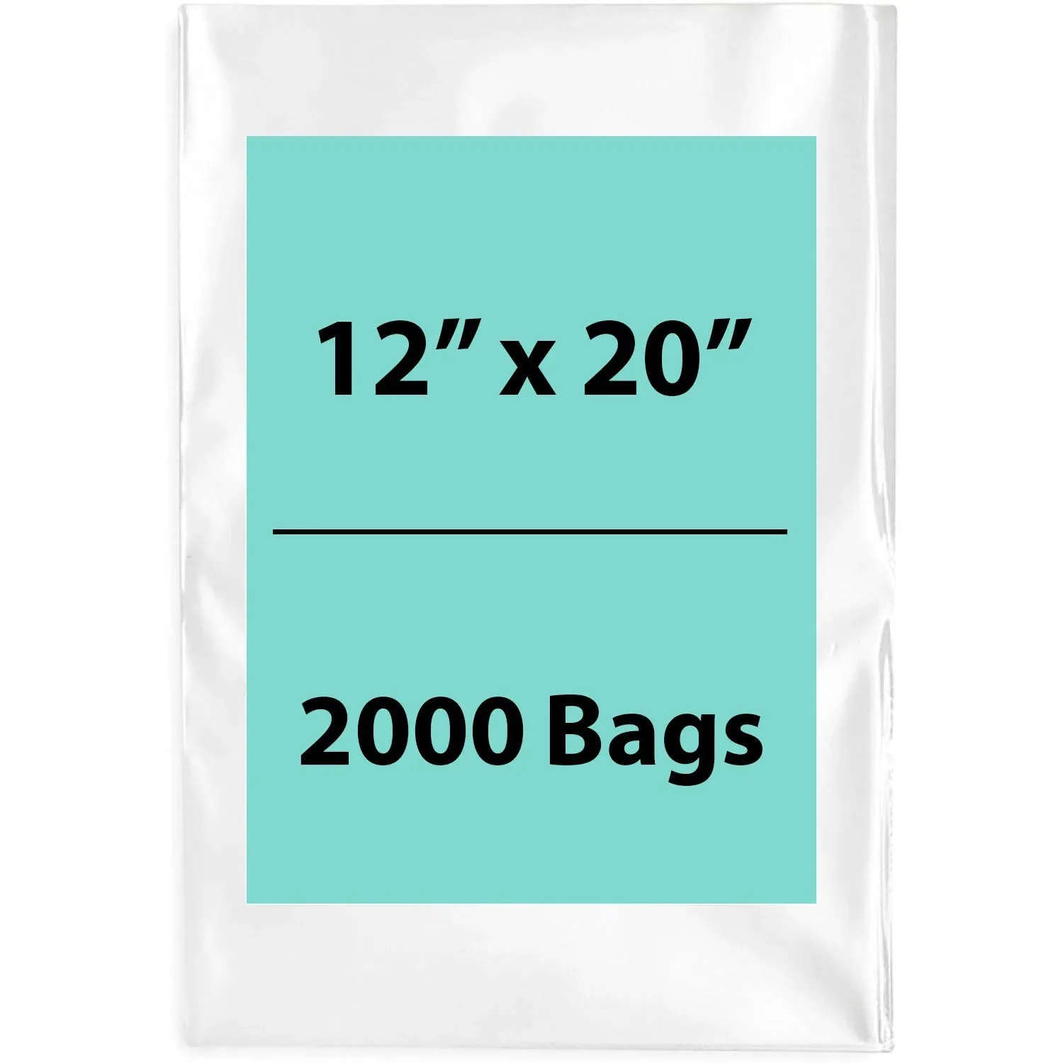 12X20 inches Clear Flat Poly Bags 1.5Mil Open Top (LDPE)