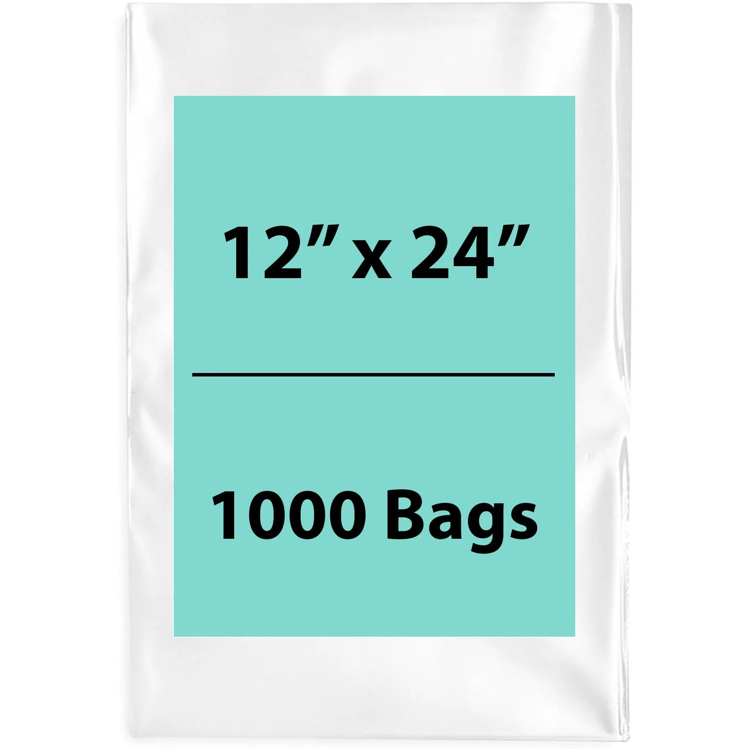 12X24 inches Clear Flat Poly Bags 2Mil Open Top (LDPE)