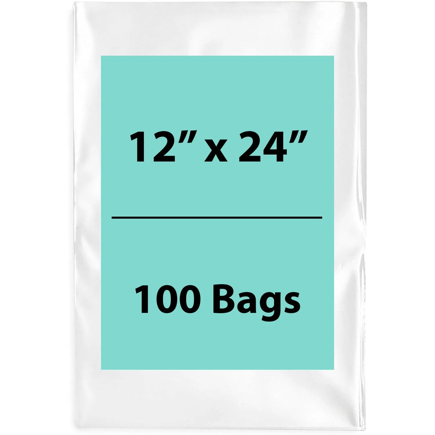 12X24 inches Clear Flat Poly Bags 2Mil Open Top (LDPE)