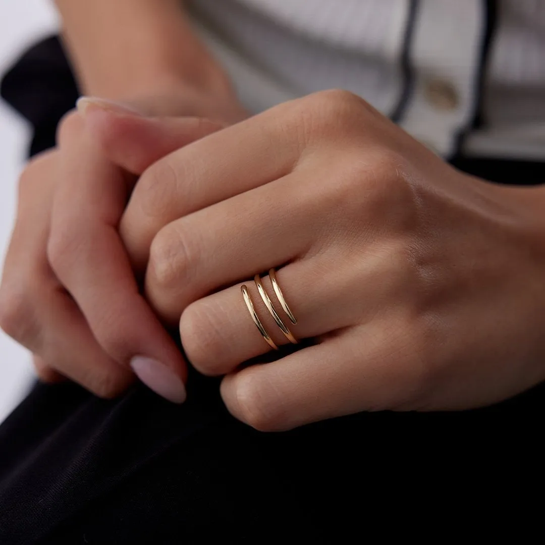 14k Gold Plain Spiral Ring