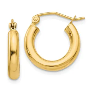 14k Yellow Gold 3MM Lightweight Round Earrings