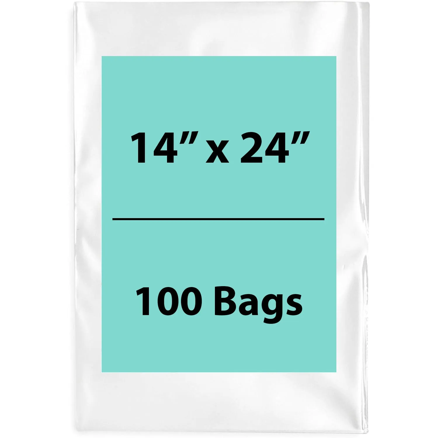 14X24 inches Clear Flat Poly Bags 2Mil Open Top (LDPE)
