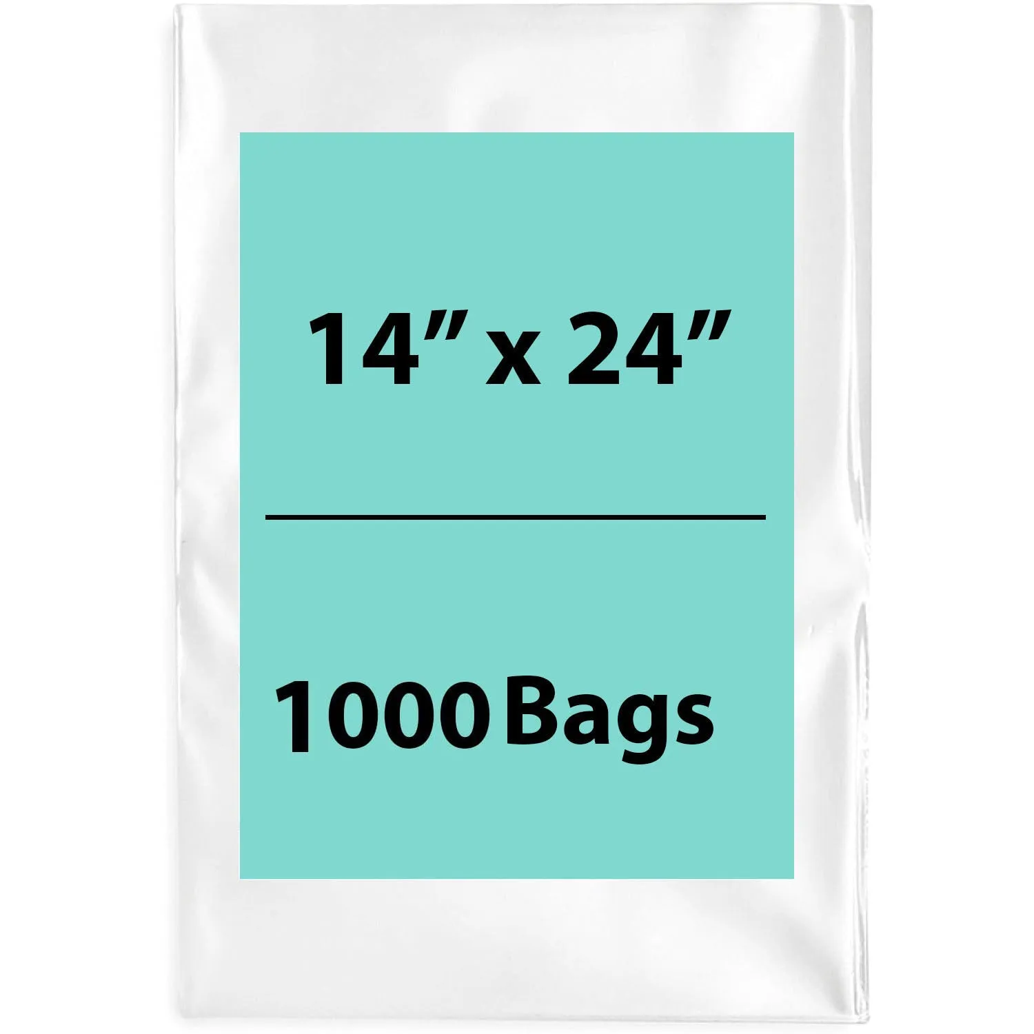14X24 inches Clear Flat Poly Bags 2Mil Open Top (LDPE)