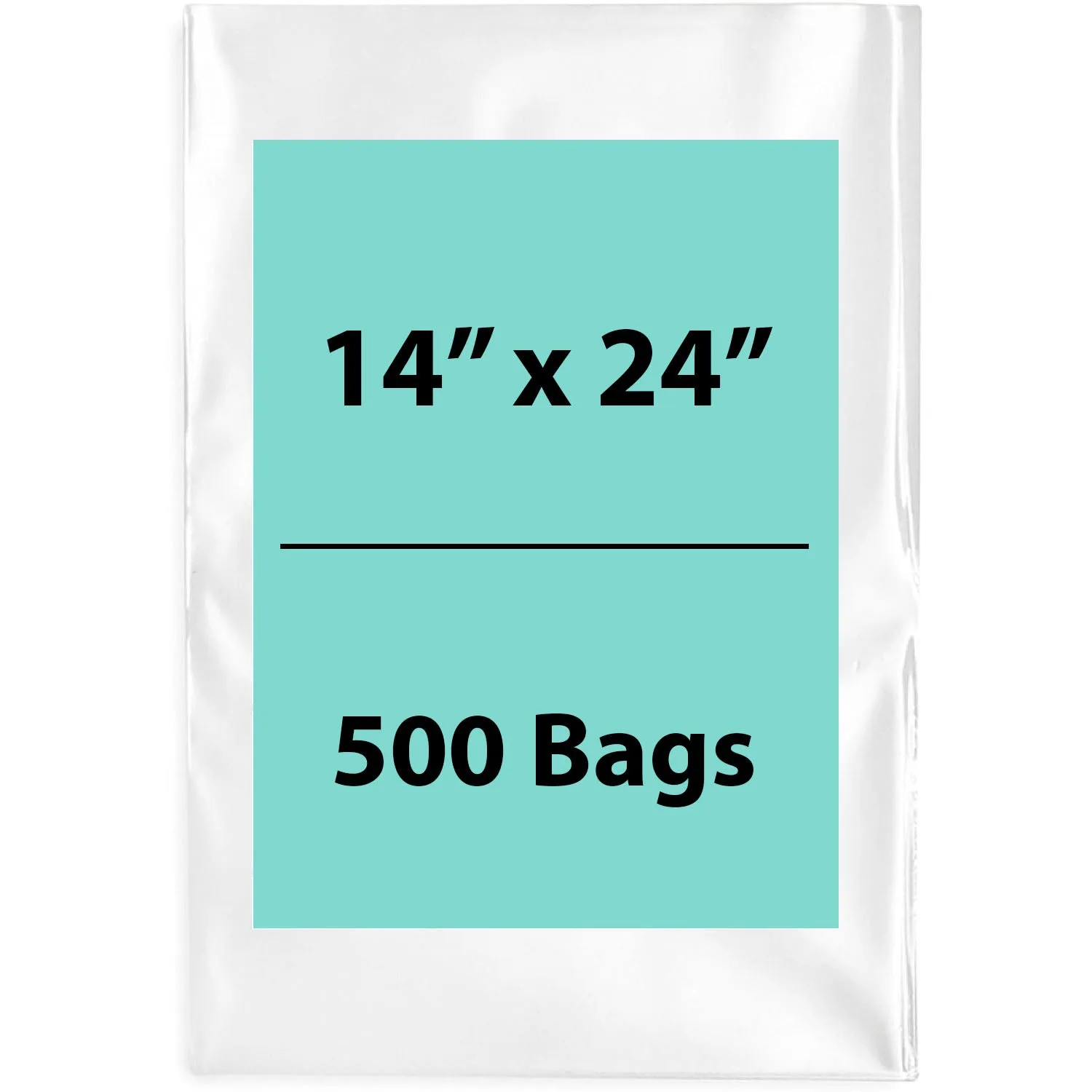 14X24 inches Clear Flat Poly Bags 2Mil Open Top (LDPE)