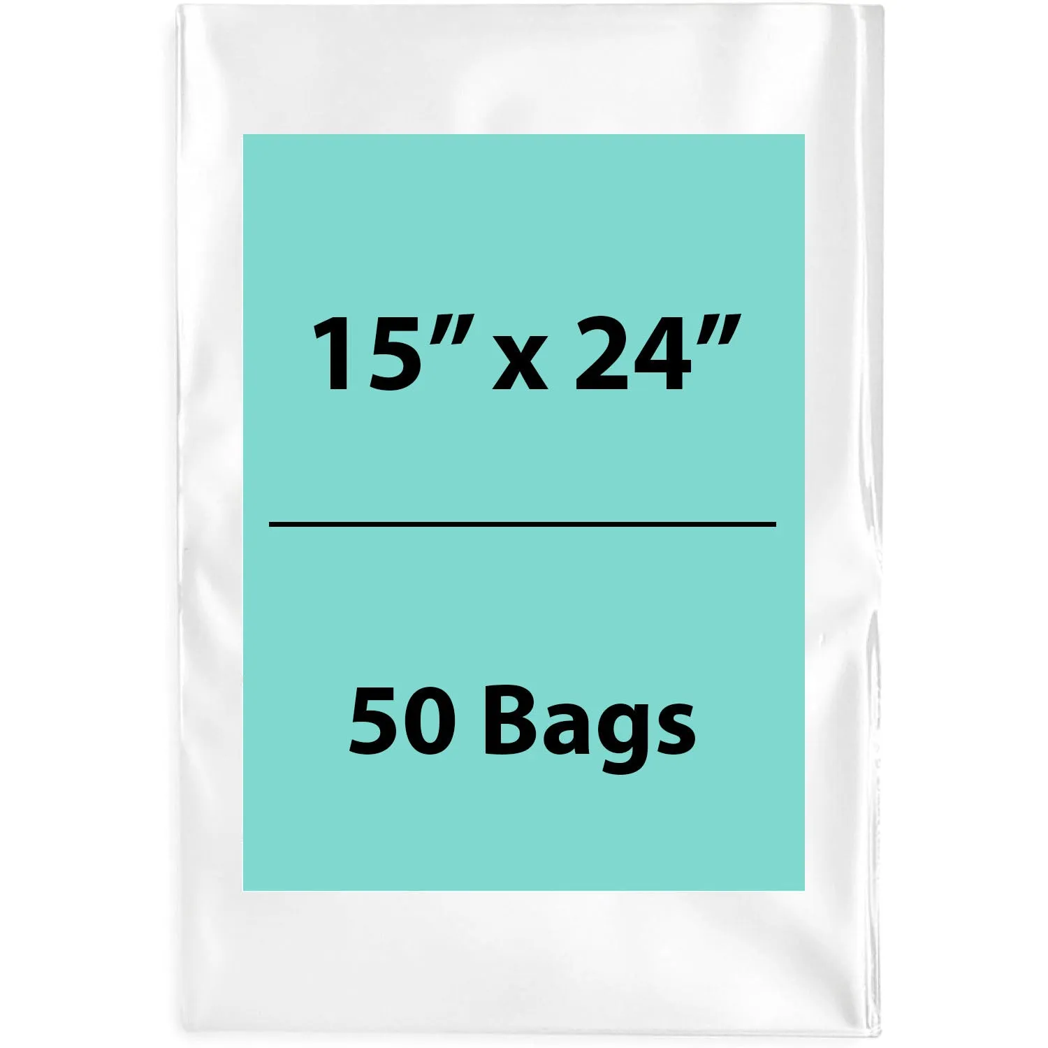 15X24 inches Clear Flat Poly Bags 4Mil Open Top (LDPE)