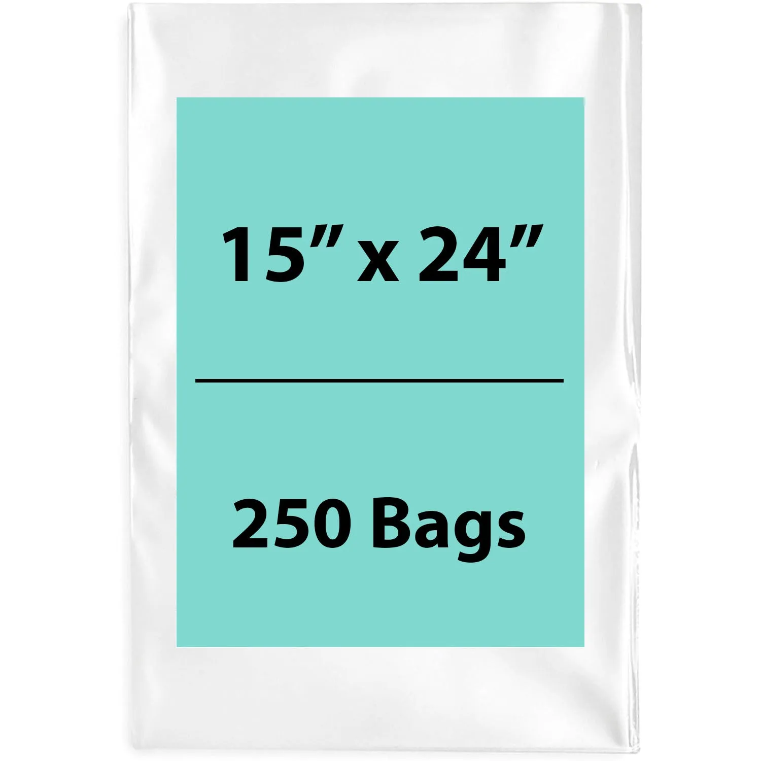 15X24 inches Clear Flat Poly Bags 4Mil Open Top (LDPE)