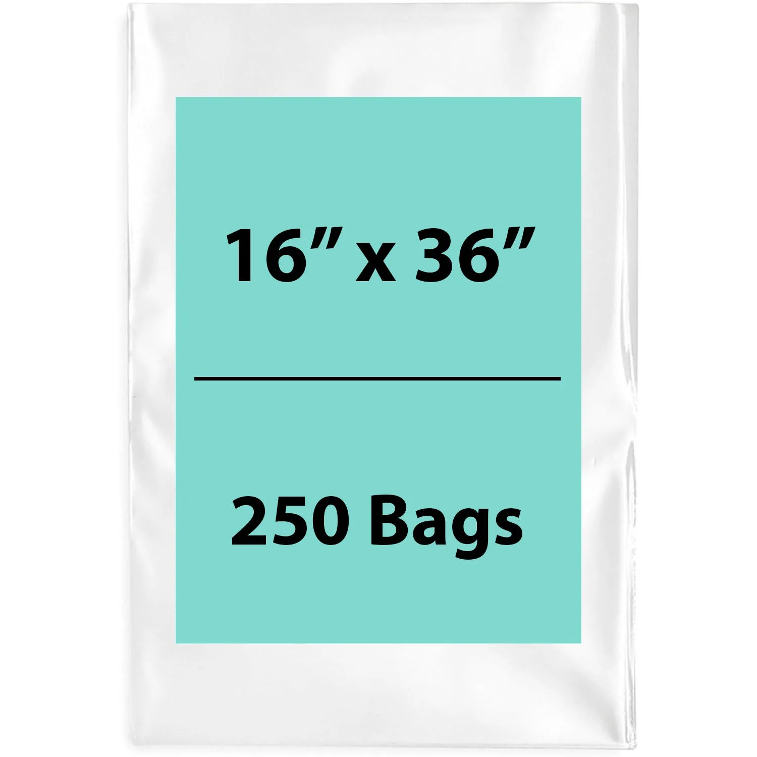 16X36 inches Clear Flat Poly Bags 4Mil Open Top (LDPE)