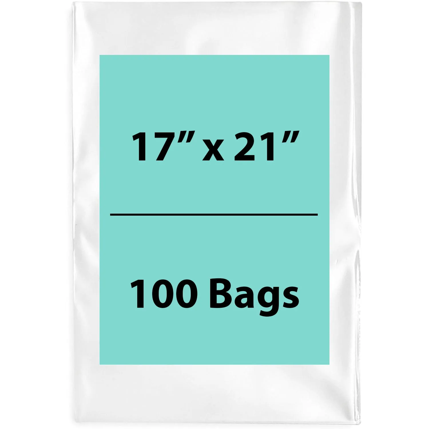 17X21 inches Clear Flat Poly Bags 1.5Mil Open Top (LDPE)