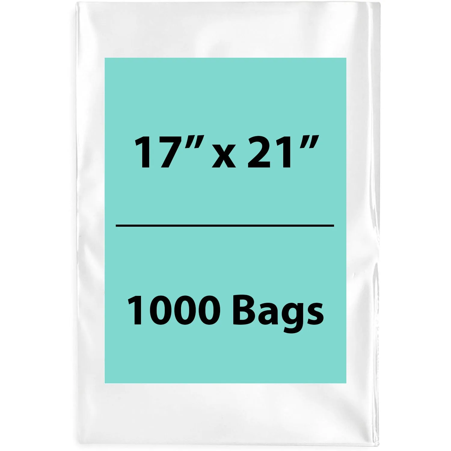17X21 inches Clear Flat Poly Bags 1.5Mil Open Top (LDPE)