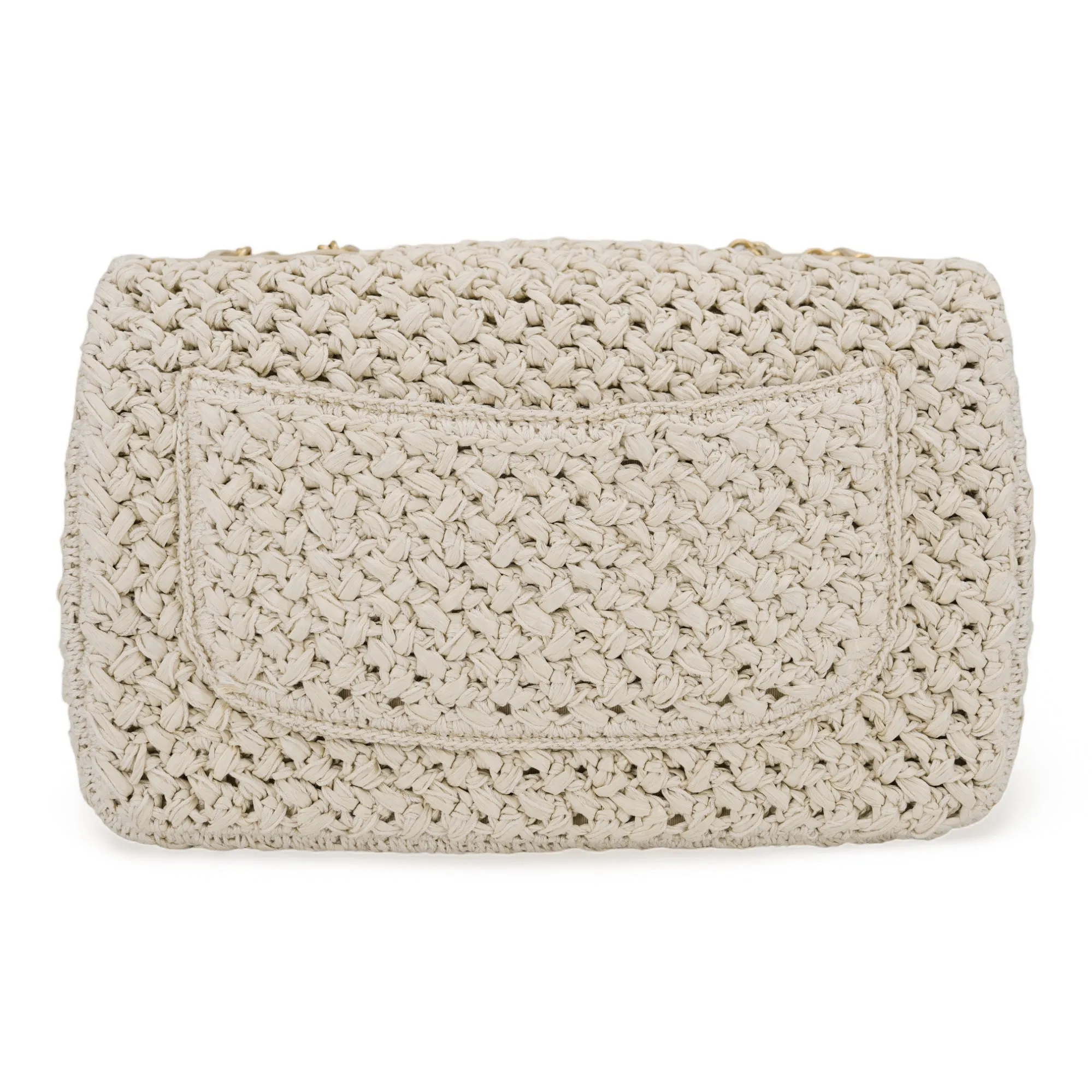 18C Ancient Greece Raffia Crochet Flap Bag