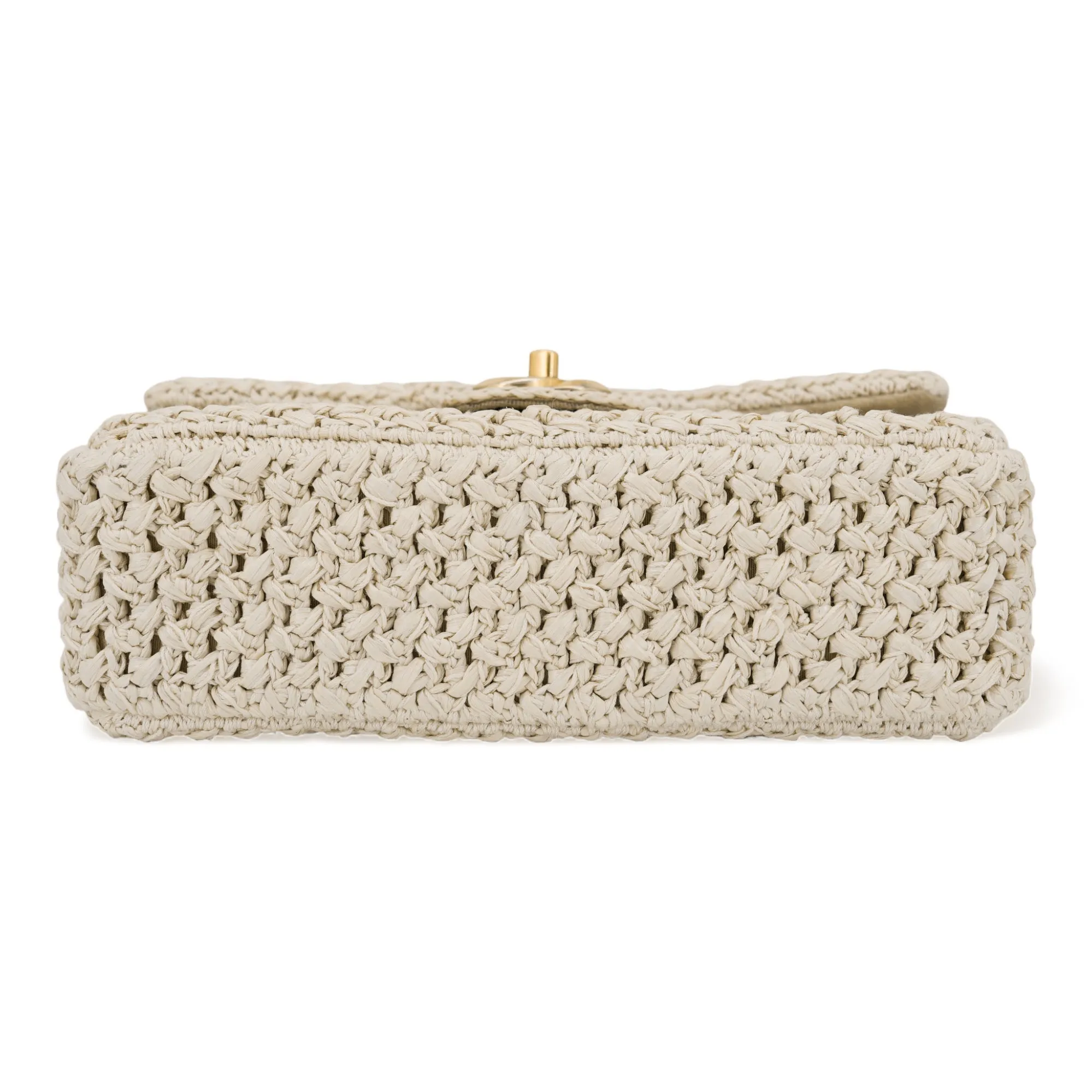 18C Ancient Greece Raffia Crochet Flap Bag