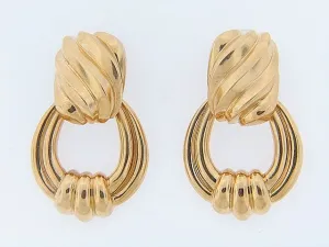 18K-YG DOOR KNOCKER EARCLIPS