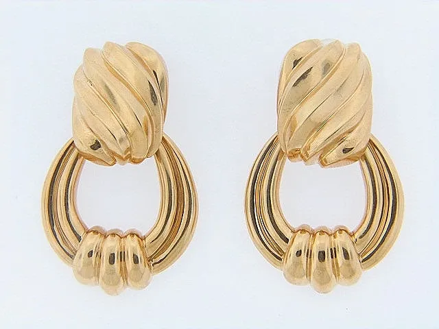 18K-YG DOOR KNOCKER EARCLIPS