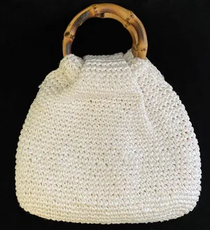1960s Made In Japan Raffia & Bead Bag