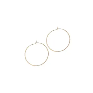 1"  14k Yellow Gold Smooth Hoop Earrings