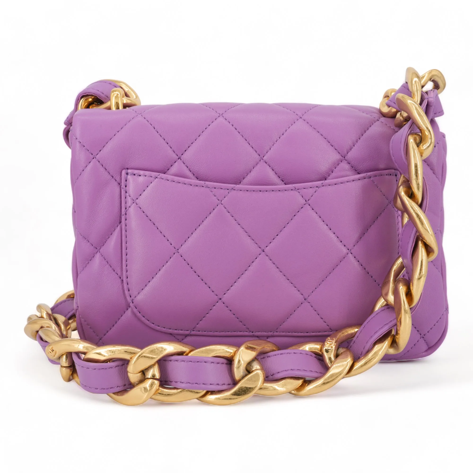 22S Funky Town Small Flap Bag in Purple Lambskin