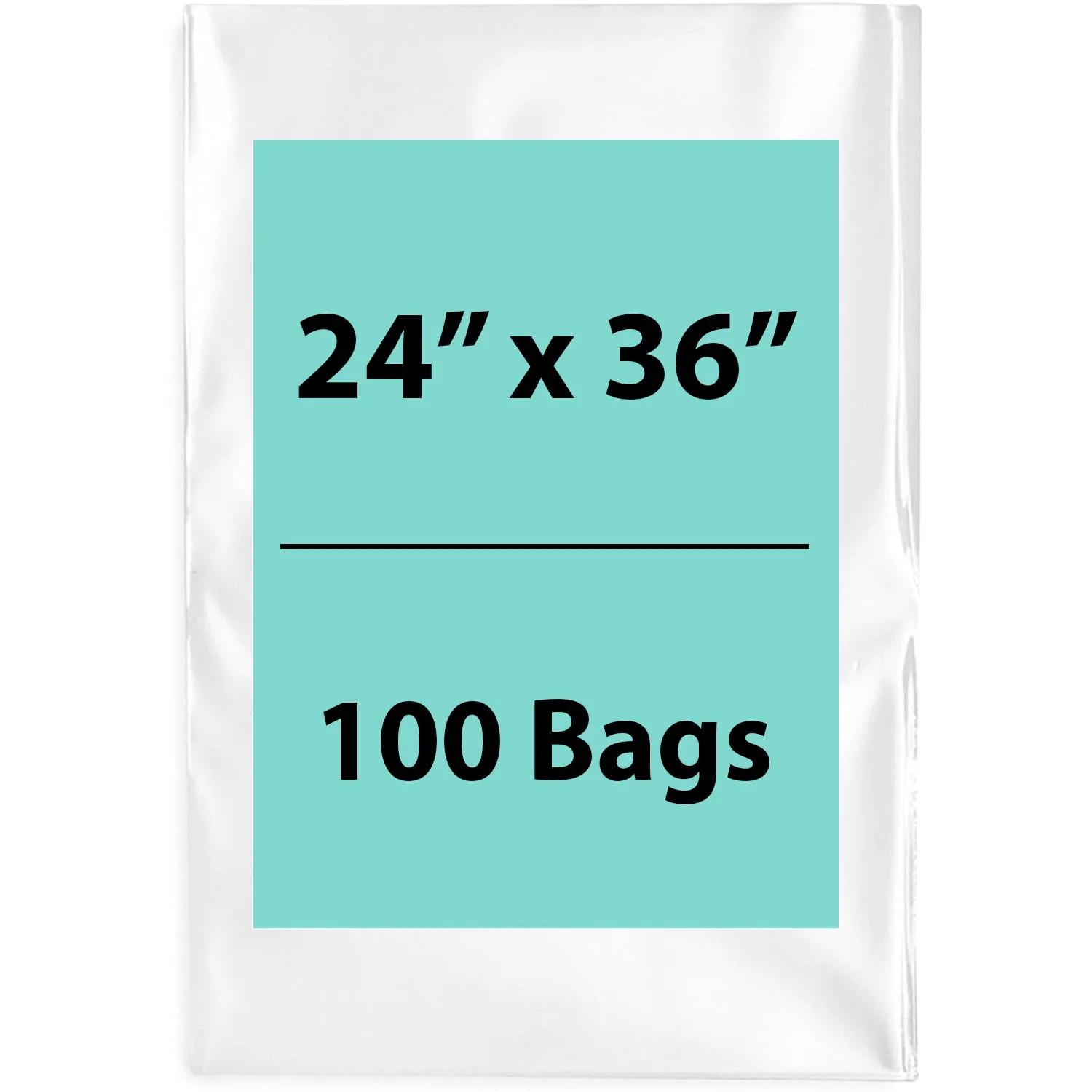24X36 inches Clear Flat Poly Bags 2Mil Open Top (LDPE)