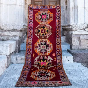 2886 Handwoven Vintage Rug 3’10x10