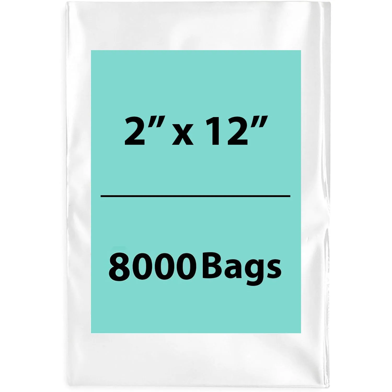 2X12 inches Clear Flat Poly Bags 4Mil Open Top (LDPE)
