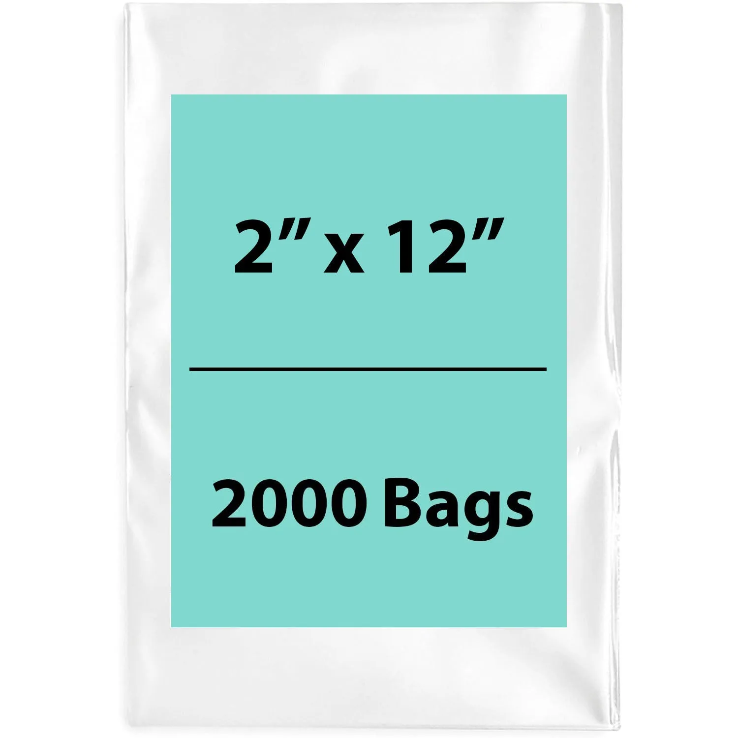 2X12 inches Clear Flat Poly Bags 4Mil Open Top (LDPE)