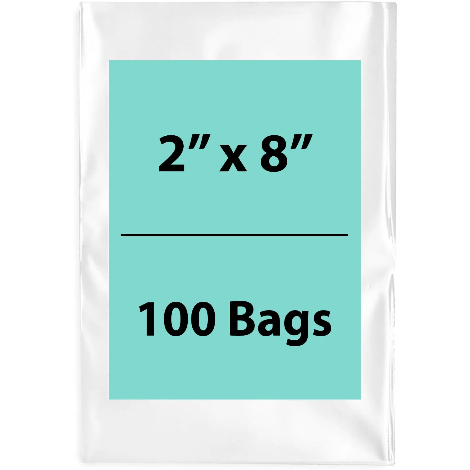 2X8 inches Clear Flat Poly Bags 4Mil Open Top (LDPE)