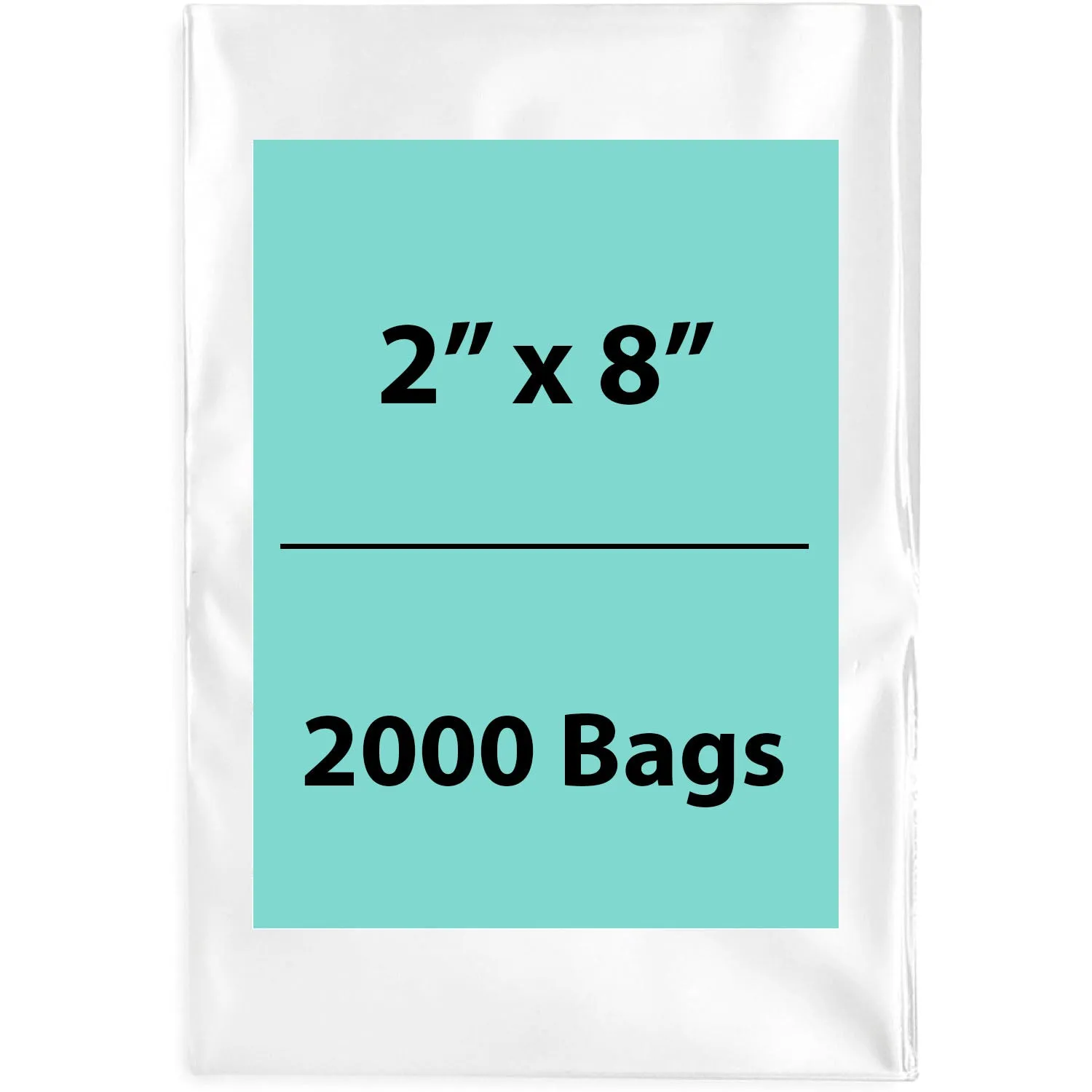 2X8 inches Clear Flat Poly Bags 4Mil Open Top (LDPE)
