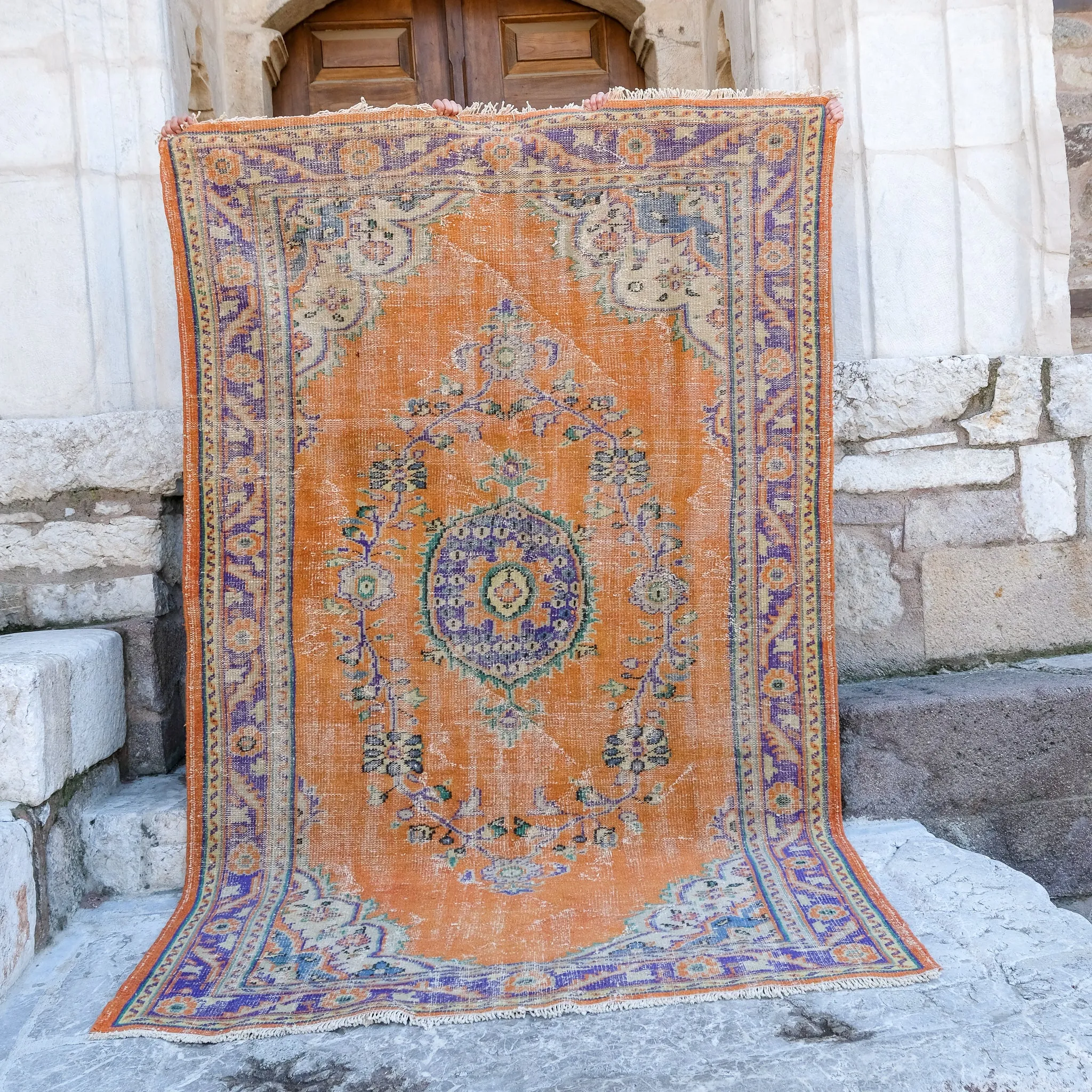 3459 Handwoven Vintage Rug 6'1x9'4