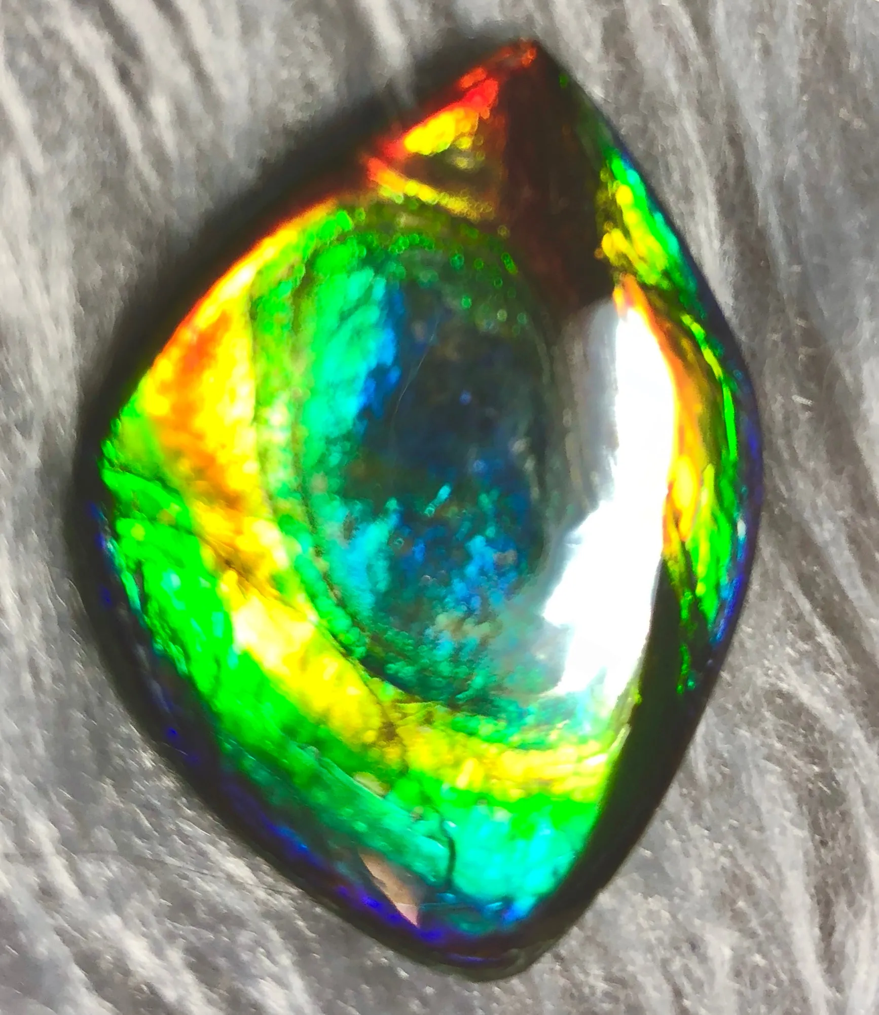 35  x 26 mm  Natural  Free Form . FFN 332 Ammolite  ナチュラル　ルース　アンモライト フリーフォーム
