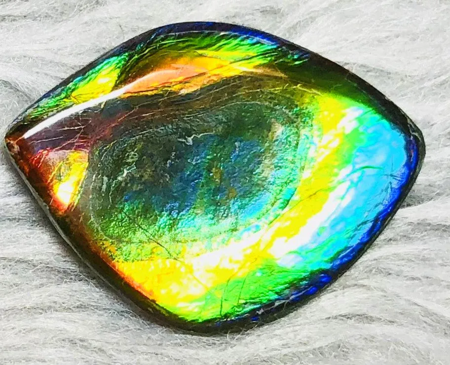 35  x 26 mm  Natural  Free Form . FFN 332 Ammolite  ナチュラル　ルース　アンモライト フリーフォーム