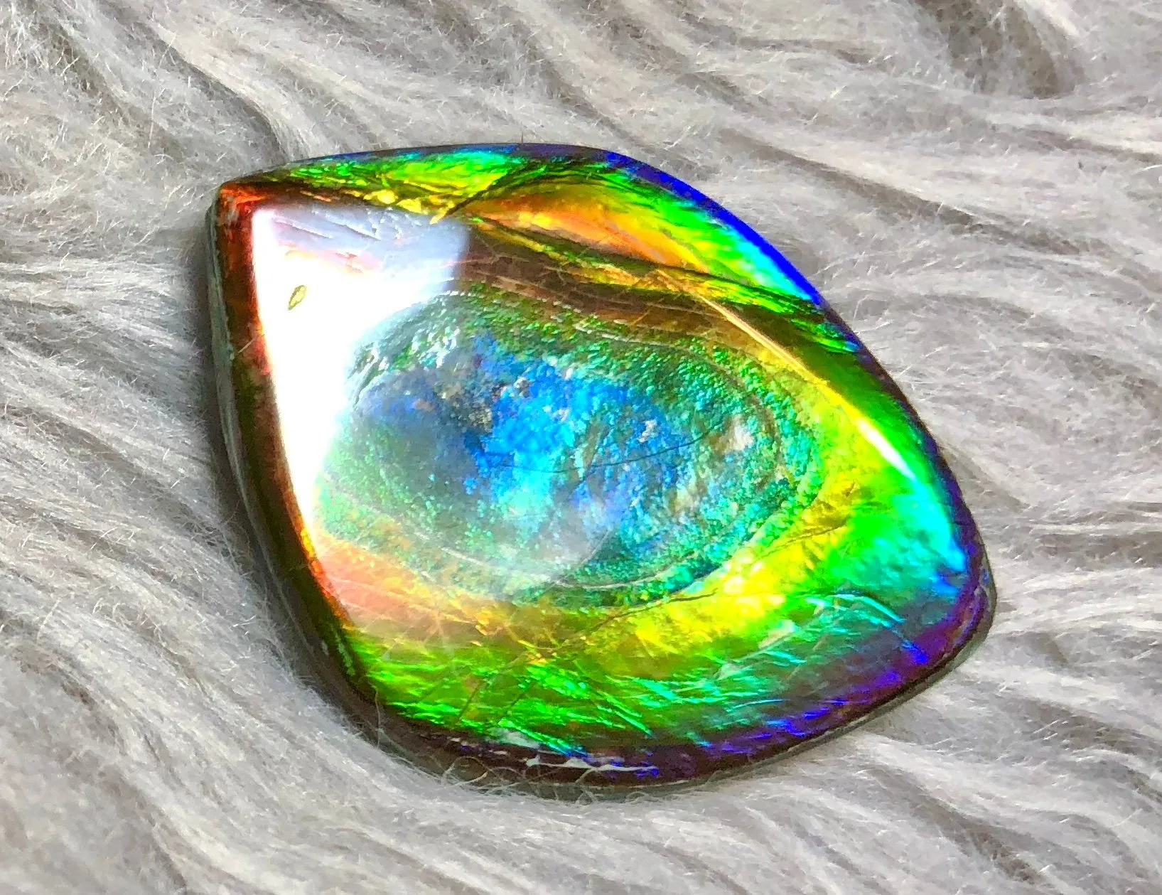 35  x 26 mm  Natural  Free Form . FFN 332 Ammolite  ナチュラル　ルース　アンモライト フリーフォーム