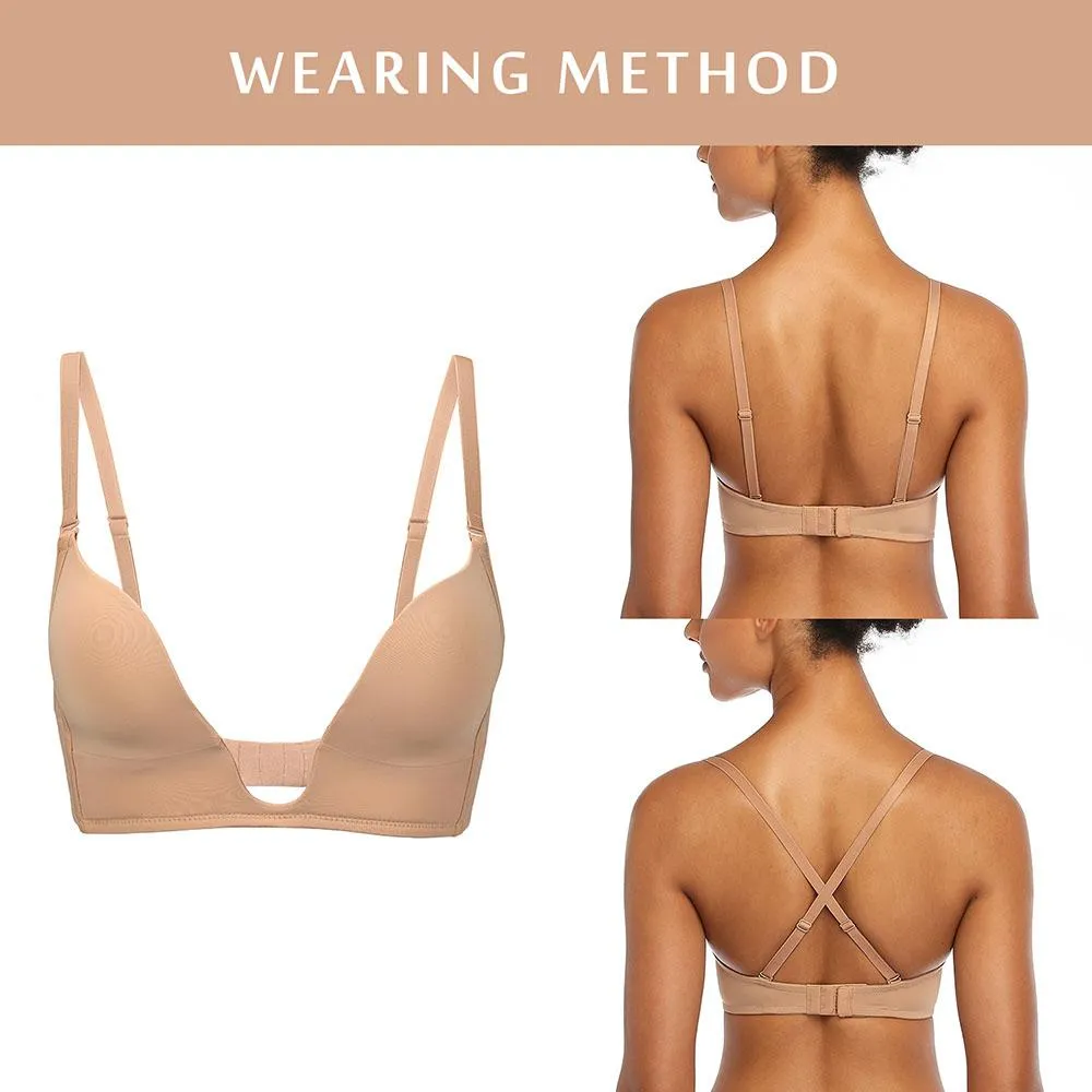 372 Deep V Seamless Bra Beige