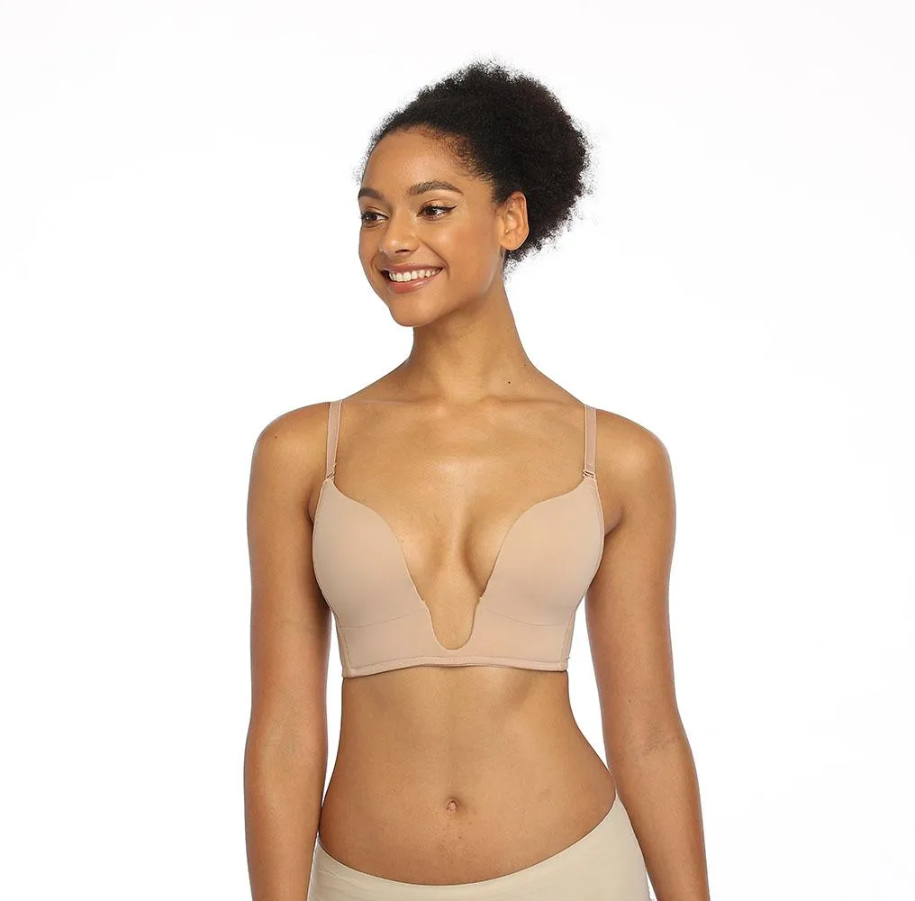 372 Deep V Seamless Bra Beige
