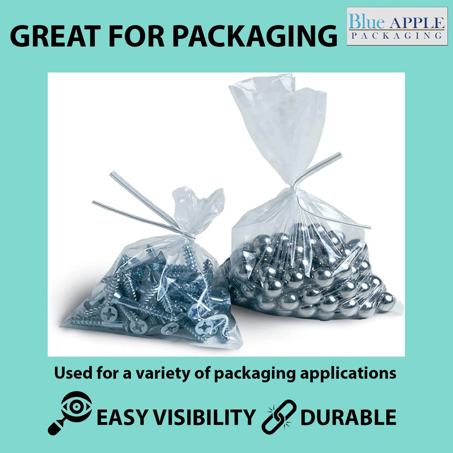 3X4 inches Clear Flat Poly Bags 2Mil Open Top (LDPE)