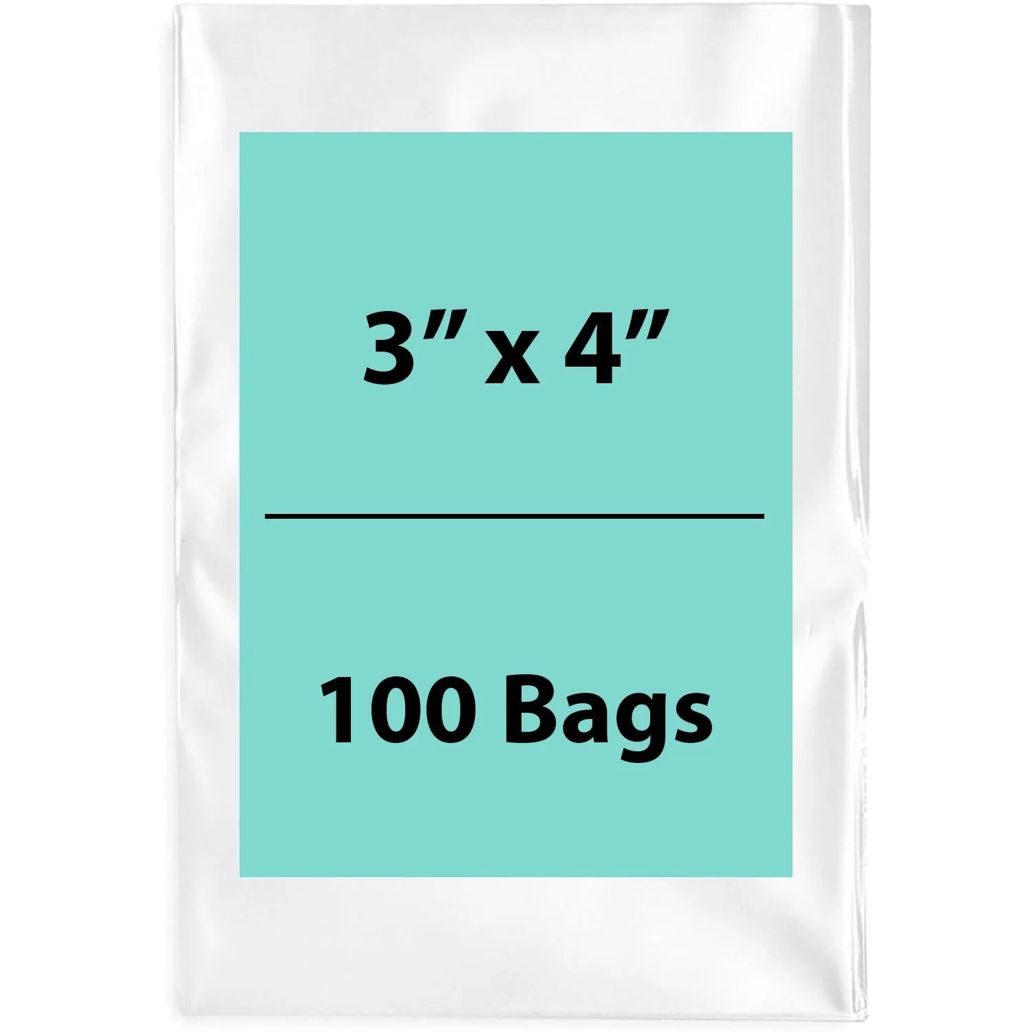 3X4 inches Clear Flat Poly Bags 2Mil Open Top (LDPE)
