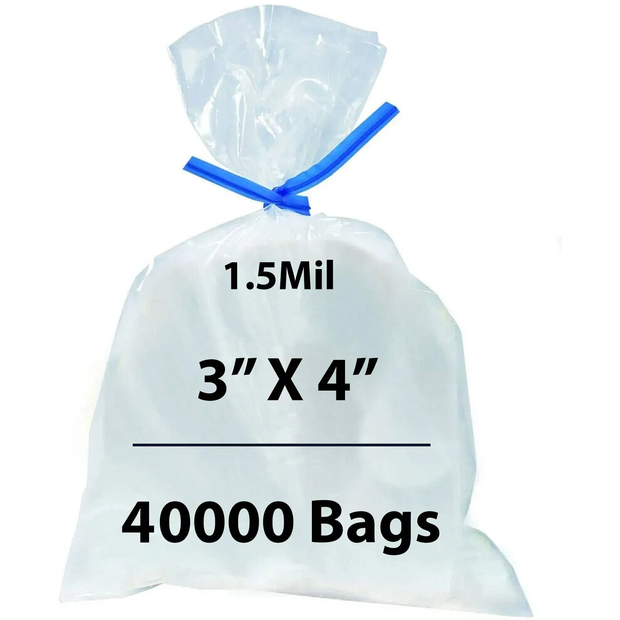 3X4 inches Polypropylene Bags 1.5 Mil Clear Flat