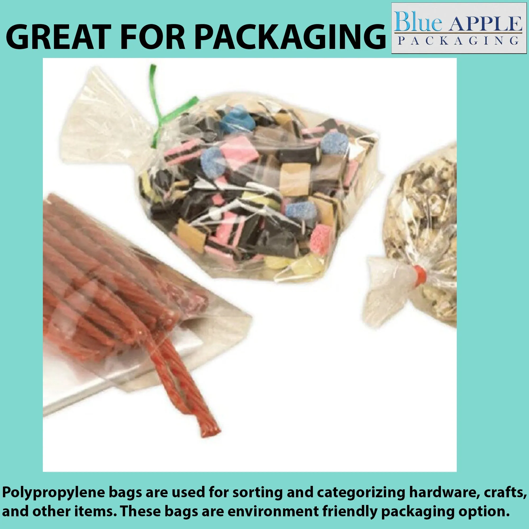 3X4 inches Polypropylene Bags 1.5 Mil Clear Flat