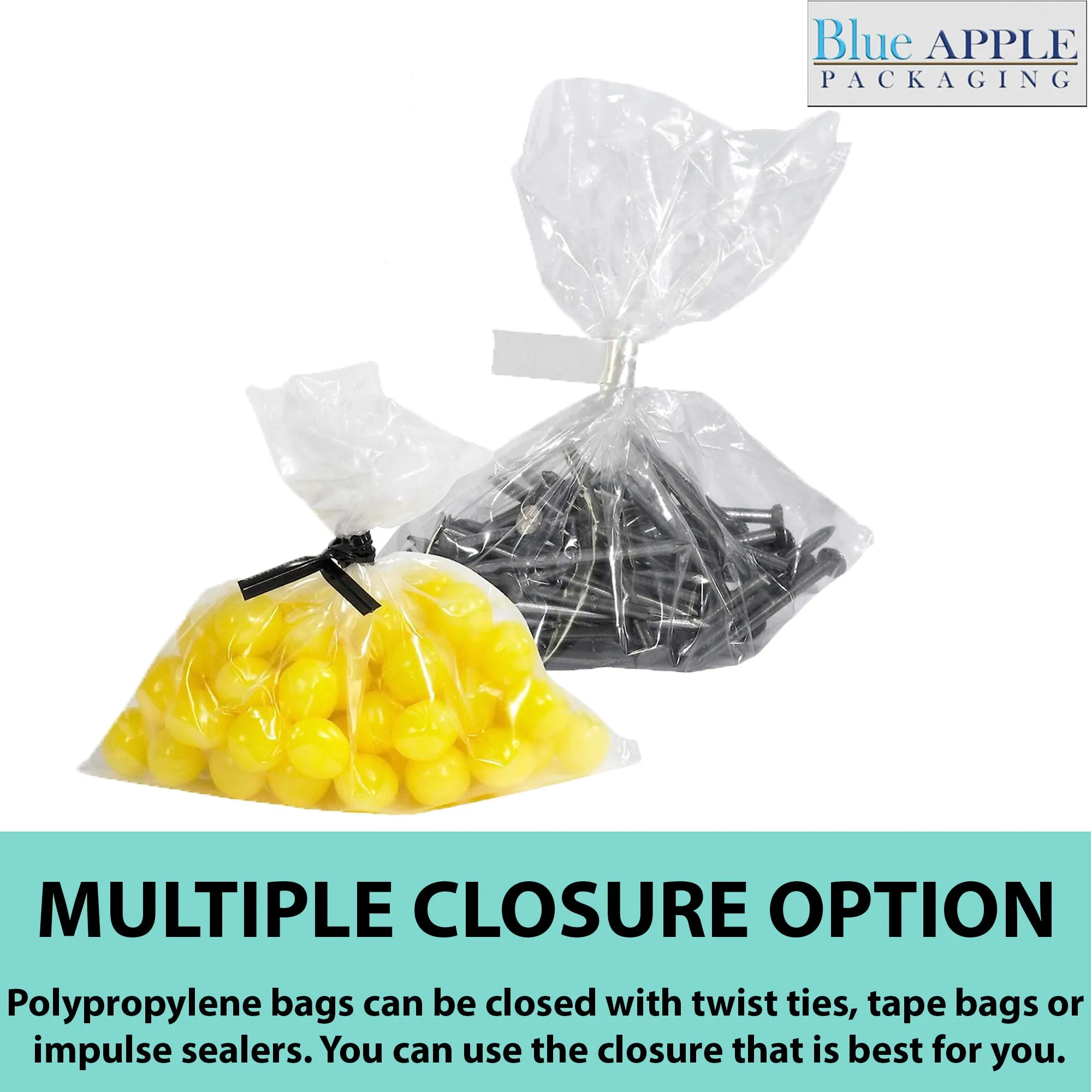 3X4 inches Polypropylene Bags 1.5 Mil Clear Flat