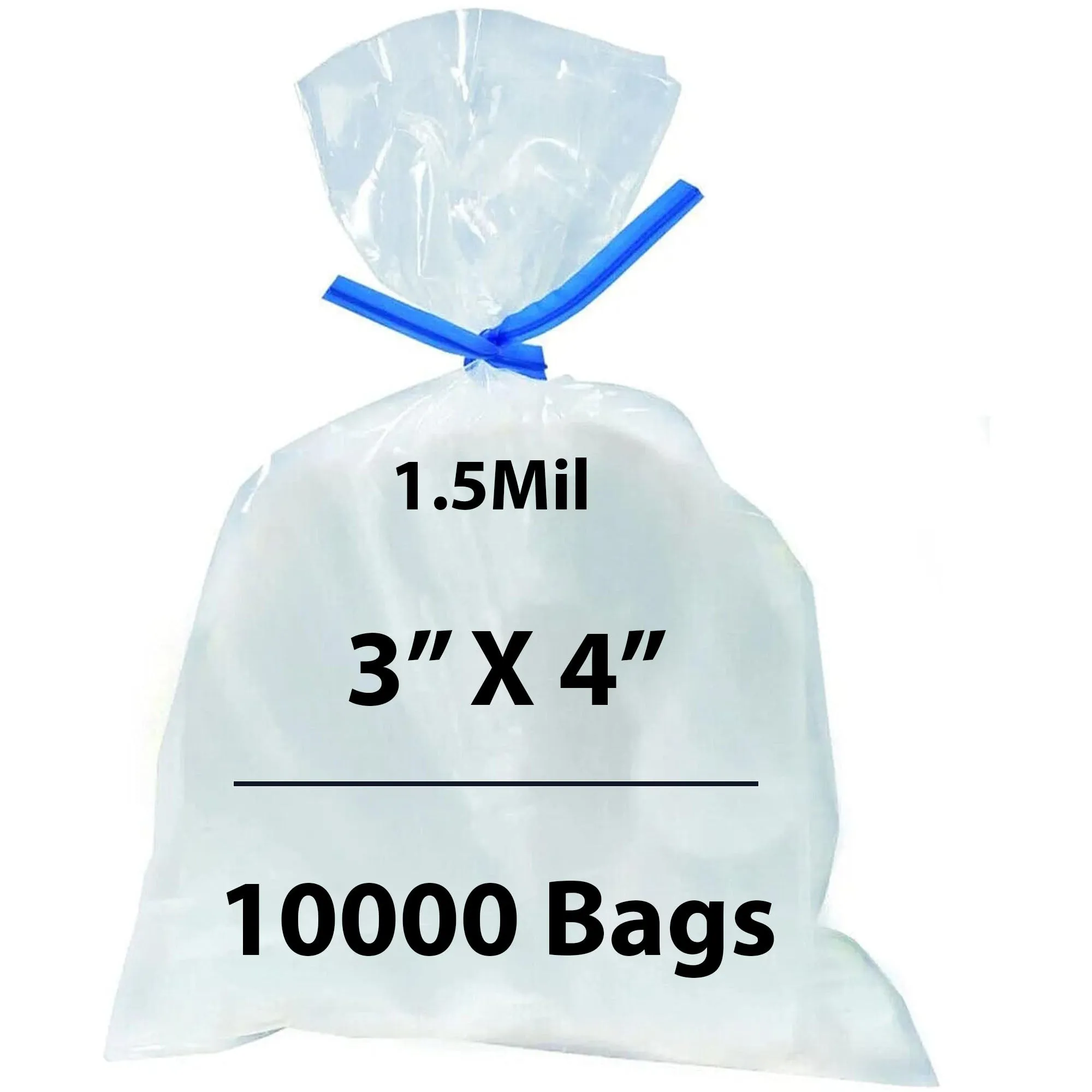 3X4 inches Polypropylene Bags 1.5 Mil Clear Flat